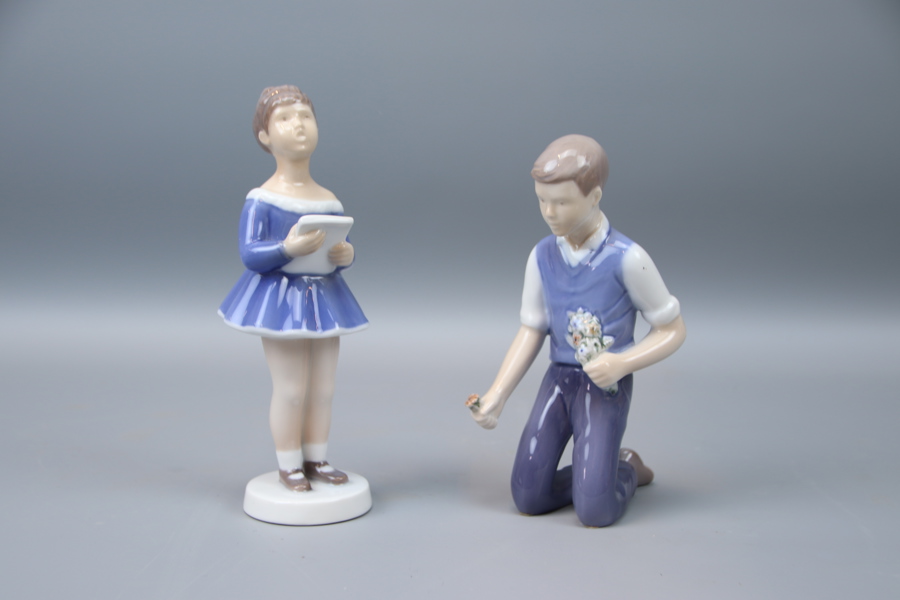 Figuriner, 2 st, porslin, Bing & Gröndahl.