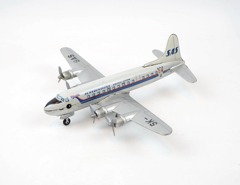 Flygplan, litograferad plåt, SAS, Scandinavian Airlines System, Tyskland, 1900-talets mitt.