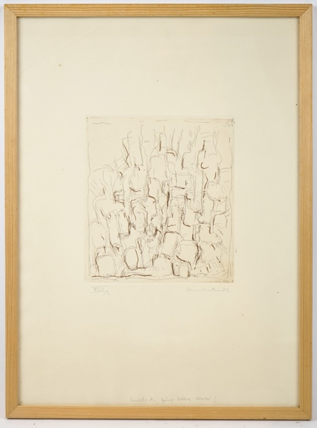 Friedrich Henkel, etsnig nr XLII/L, signerad, 1972.
