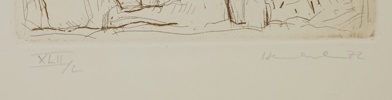 Friedrich Henkel, etsnig nr XLII/L, signerad, 1972.