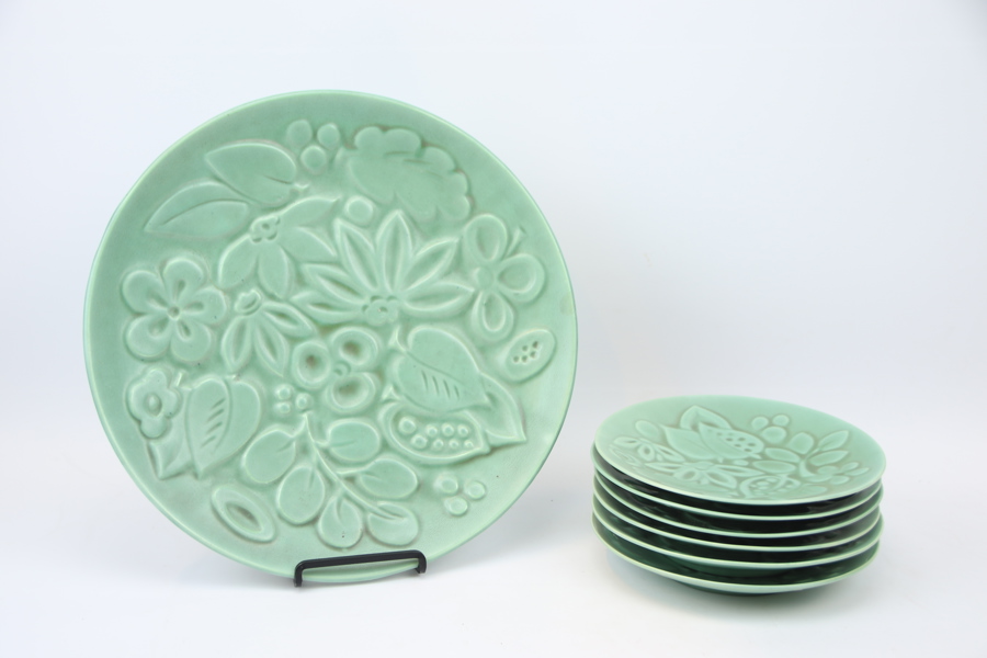 Fruktservis, 7 delar, keramik, Gefle.