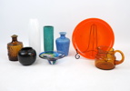 Vaser m.m, 8 delar, keramik/glas, bl.a Erik Höglund.