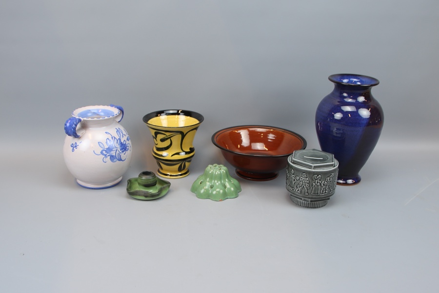 Vaser m.m, 7 st, keramik, bl.a Rörstrand.