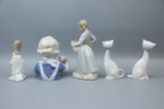 Figuriner, 5 st, porslin, bl.a Lladro.