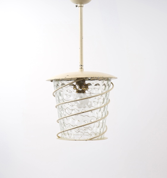 Taklampa, glas/metall, 1930-tal.