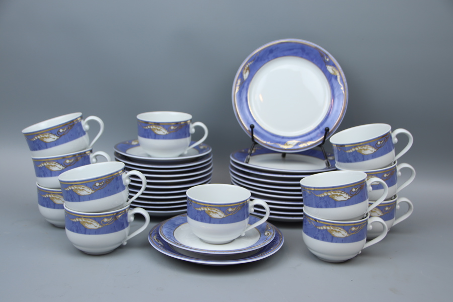 Kaffeservis, 24 delar, porslin, "Blå Magnolia", Royal Copenhagen.