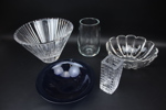 Skålar och vaser, 5 delar, bl.a Orrefors.