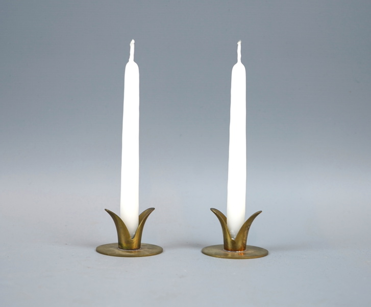 Ivar Ålenius Björk, ljusstakar, ett par, mässing, ''Knoppen'', Ystad-Metall.