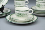 Kaffeservis, 11 delar, porslin, Grön Anna, Rörstrand.