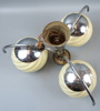 Taklampa, 3 ljuspunkter, glas/metall, art deco.