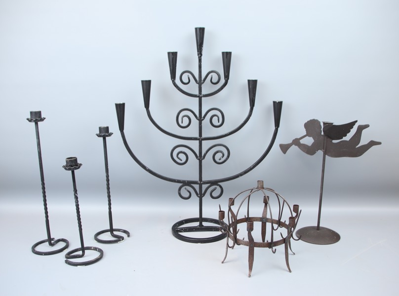 Ljusstakar, 6 st, metall.