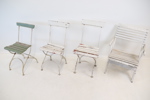 Trädgårdsstolar, hopfällbara, 4 st, trä/metall.