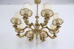 Takkrona, 8 ljuskällor, gulmetall.