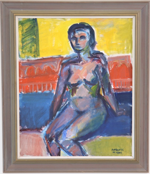 Arthur Y. Nilsson, olja på pannå, signerad.