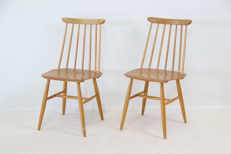 Ilmari Tapiovaara, pinnstolar, ett par, furu, "Fanett", Edsbyverken.