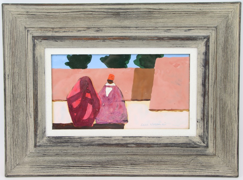 Lars Norrman, "Marocko", blandteknik på pannå, signerad.