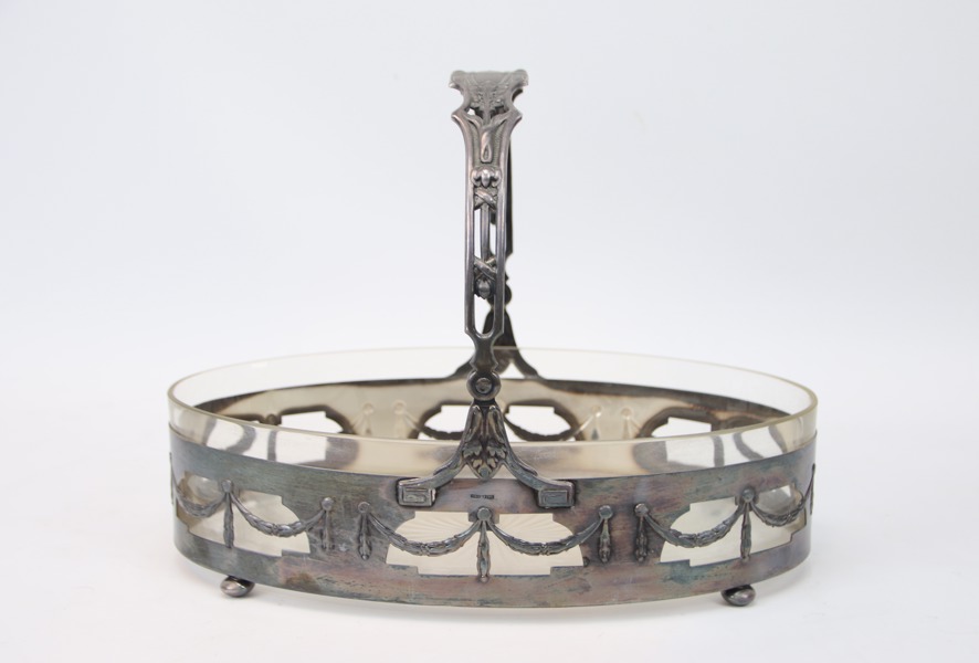 Jardinjär, nysilver/glas, C.G. Hallberg.