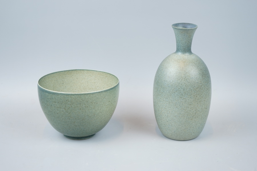 Agne Aronsson, vas och skål, keramik, monogramsignerade.