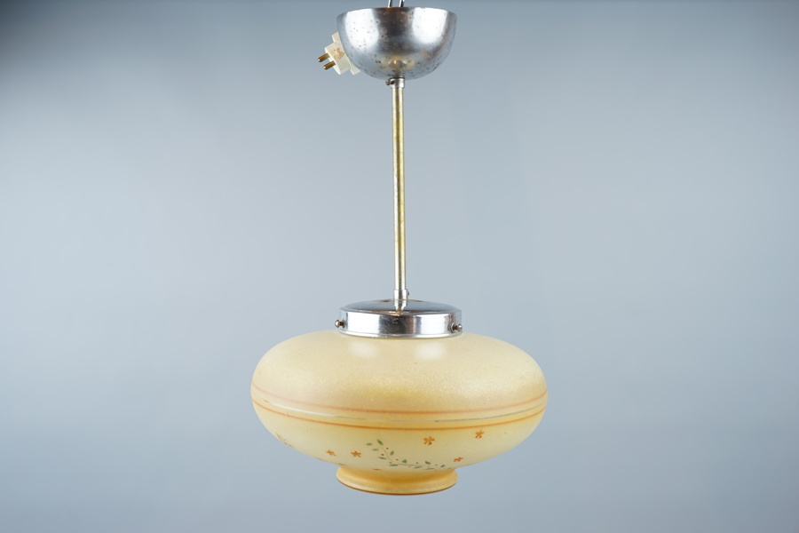 Taklampa, glas/metall.