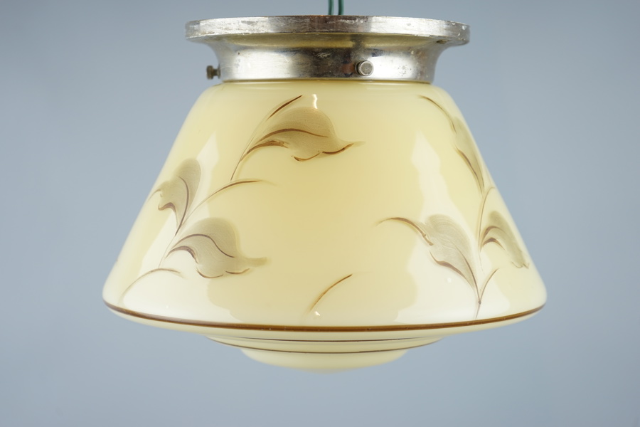 Taklampa, glas/metall.