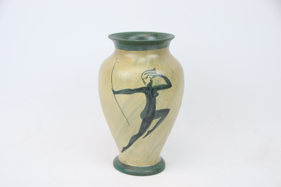 Åke Holm, vas, stengods, signerad Holm Höganäs, 1920/30-tal.