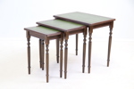 Satsbord, 3 delar, trä/skinn.
