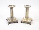 Ljusstakar, ett par, nysilver, gustaviansk stil.