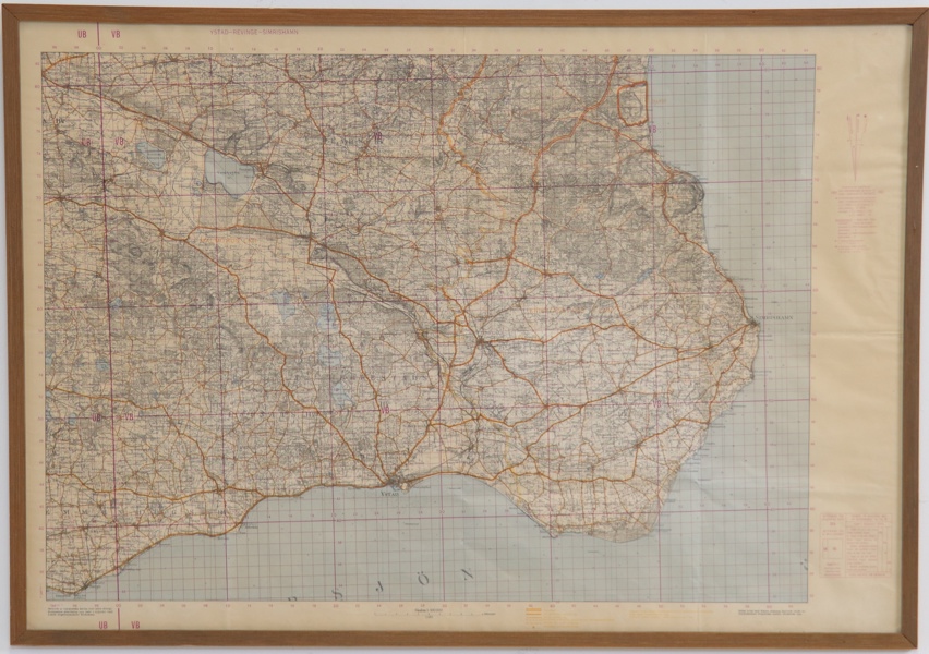 Karta, Ystad-Revinge-Simrishamn.