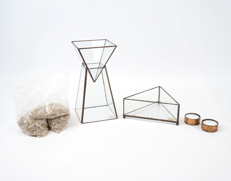 Ljuslyktor, 2 st, metall/glas, Smith´s Konsthantverk.