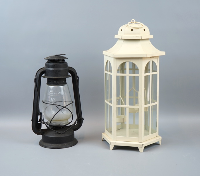 Lyktor, 2 st, metall/glas.