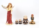 Figuriner, ströare och burk, 5 delar, porslin, Goebel.