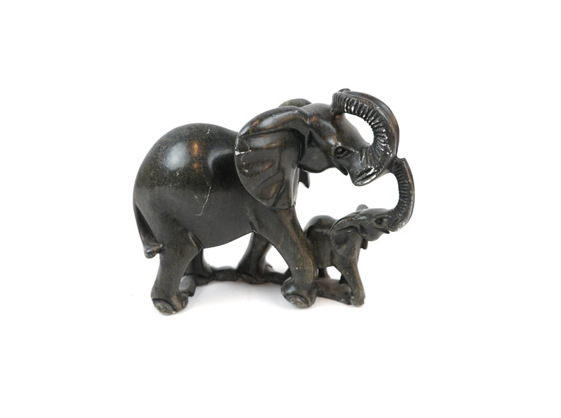 Skulptur, elefanter, sten.