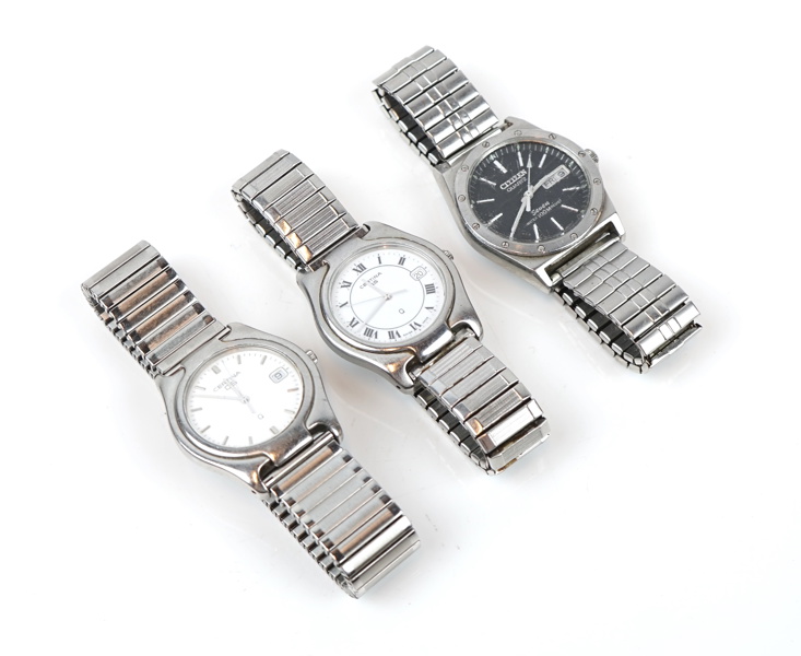 Armbandsur, 3 st, Certina och Citizen.