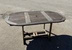 Trädgårdsbord med iläggsskiva, teak.