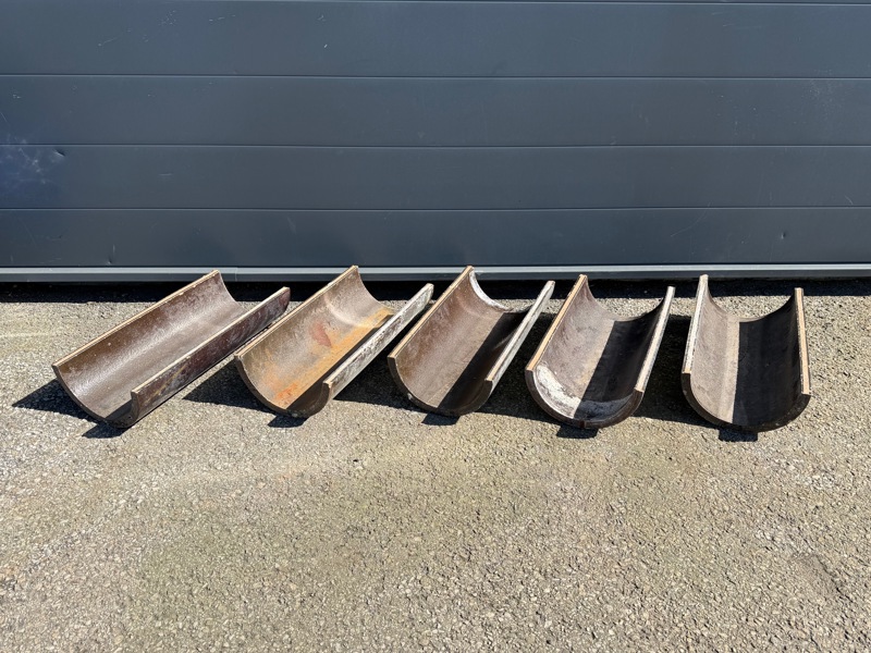 Foderrännor/krubbor, 5 st, glaserat stengods, Bornholm.