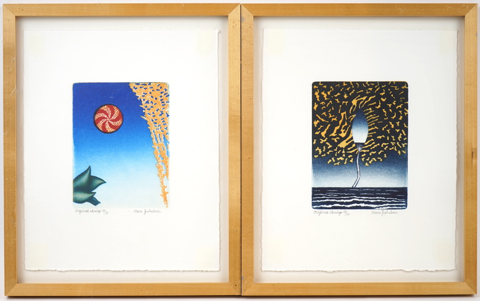 Hans Johnsfors, etsningar nr 72/99, 2 st, signerade.