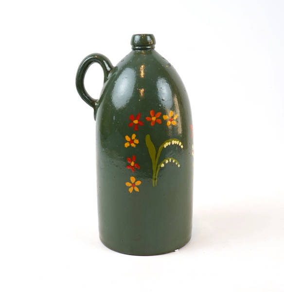 Peter Bengtsson, krus, 1K, bemålad stengods, Höganäs, 1800-tal.