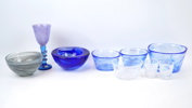 Vinglas, skålar m.m 9 delar, glas, bl.a Ulrica Hydman-Vallien, Kosta Boda.