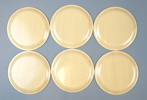 Estrid Ericson, coasters, 6 st, Björkfanér, ''Röd Elefant'', Svenskt Tenn.