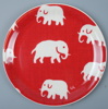 Estrid Ericson, coasters, 6 st, Björkfanér, ''Röd Elefant'', Svenskt Tenn.