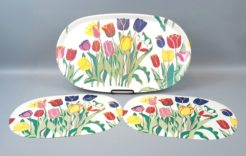 Josef Frank, bricka och underlägg, 3 delar, ''Tulpan'', Svenskt Tenn.