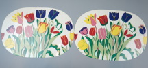 Josef Frank, bricka och underlägg, 3 delar, ''Tulpan'', Svenskt Tenn.