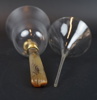 Estrid Ericson, bordspingla, glas/mässing, samt tratt, Firma Svenskt Tenn, 1900-tal.