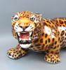 Figurin, porslin, leopard.