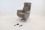 Snurrfåtölj, justerbar, fårskinn/textil/metall.