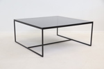 Soffbord, glas/metall.