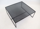 Soffbord, glas/metall.