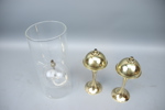 Oljelampor, 3 st, glas/mässing, bl.a Hejl, Danmark