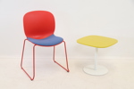 Piero Lissoni, bord, trä/metall, Fritz Hansen, samt stol, plast/textil/metall.