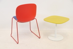 Piero Lissoni, bord, trä/metall, Fritz Hansen, samt stol, plast/textil/metall.
